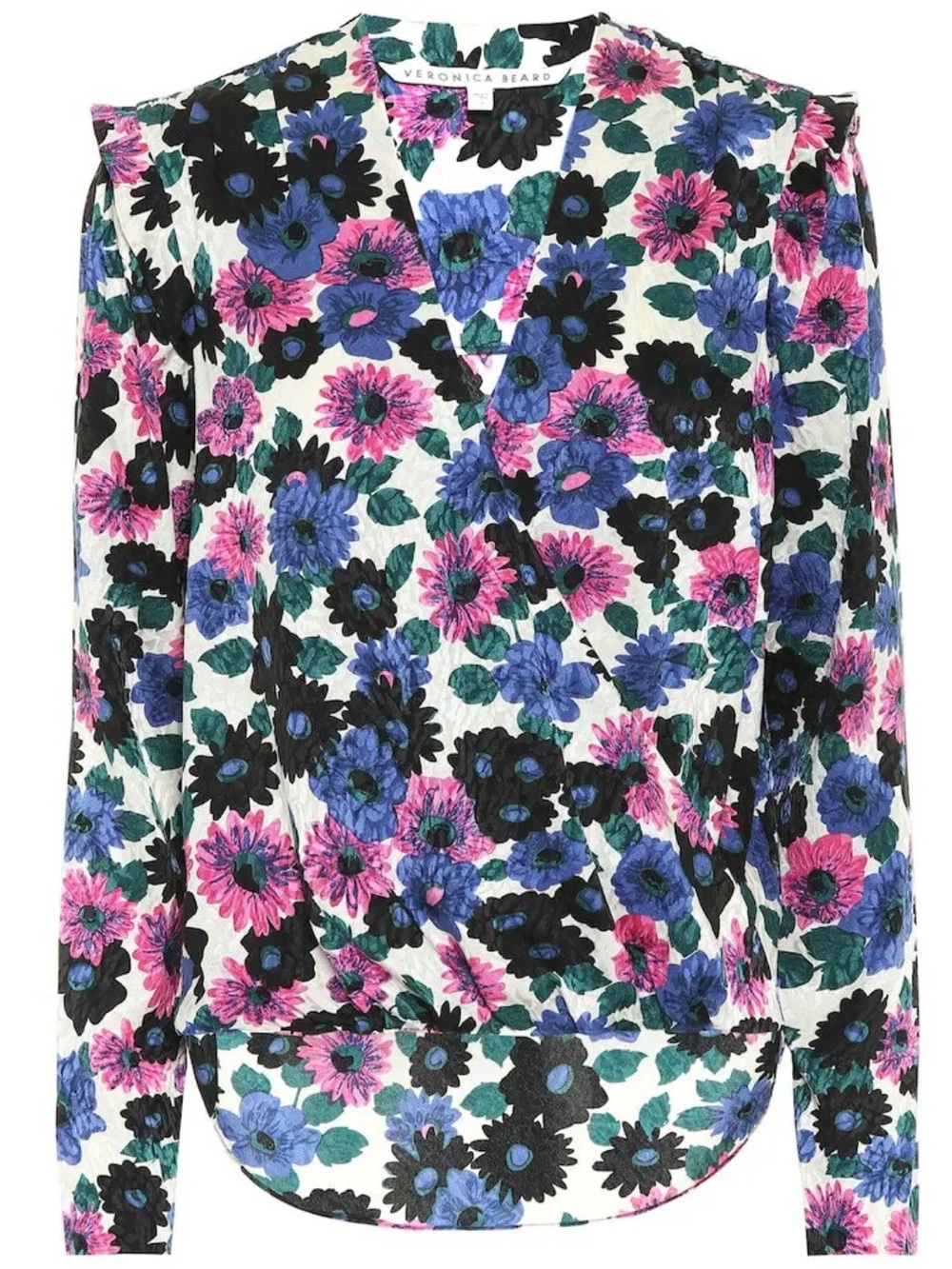 Veronica Beard Buzio Floral Stretch Silk Blouse